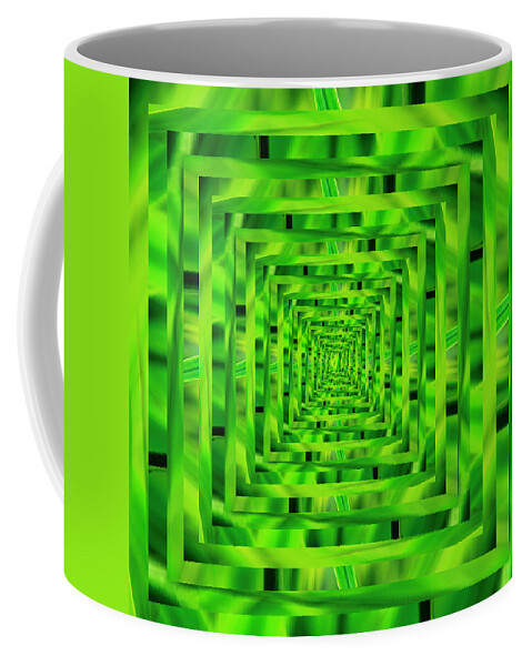 Alpine Coffee Mug featuring the digital art Infinity Tunnel Lake Grass Raindrop by Pelo Blanco Photo
