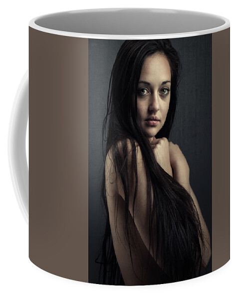 Woman Coffee Mug featuring the photograph Innocent young woman by Johan Swanepoel