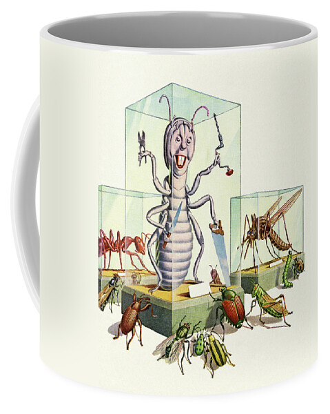 Animal Coffee Mug featuring the drawing Insect Museum by CSA Images