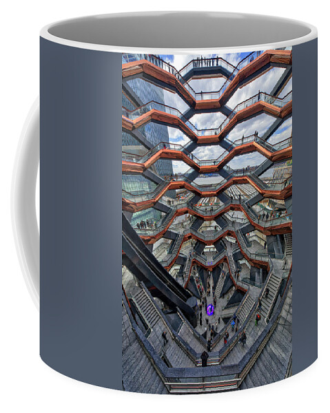 Hudson Yards Coffee Mug featuring the photograph Inside the Hudson Yards Vessel NYC by Susan Candelario