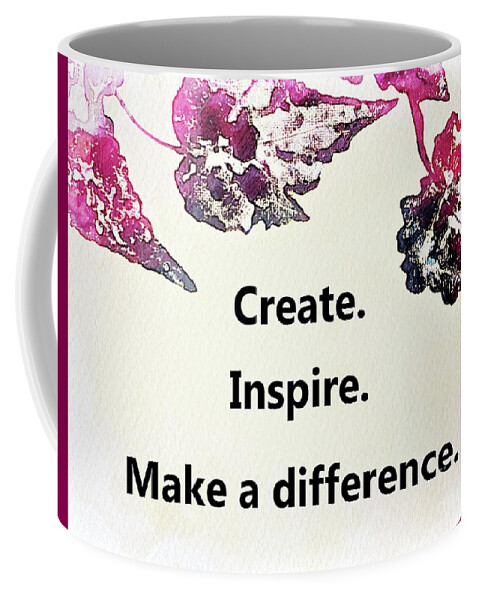 Digital Art Coffee Mug featuring the digital art Inspire Quote by Tracey Lee Cassin
