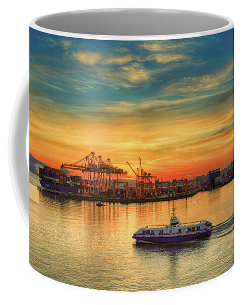 British Columbia Coffee Mug featuring the photograph Intermodal Sunrise by Briand Sanderson