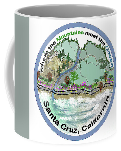Santa Cruz Mountains Coffee Mug featuring the mixed media Intersection by Ruth Dailey