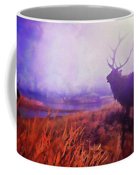 Through The Forest Coffee Mug featuring the painting Into the Wild - 06 by AM FineArtPrints