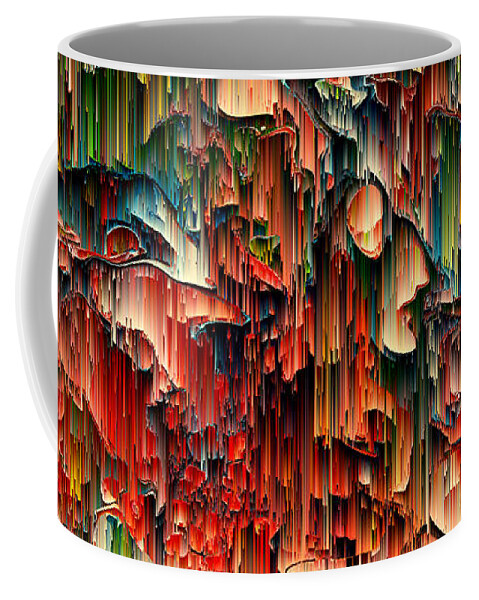 Glitch Coffee Mug featuring the digital art Intriguing - Pixel Art by Jennifer Walsh