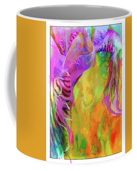 Flower Coffee Mug featuring the digital art Iris Psychedelic by Cindy Greenstein