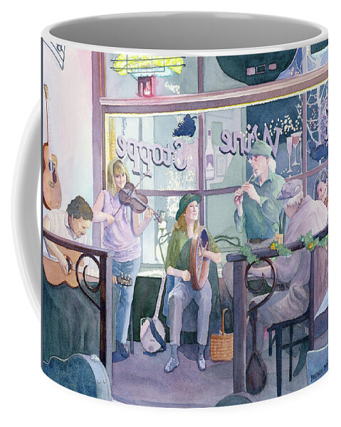 Instruments Coffee Mug featuring the painting It's Beginning to Sound a Lot Like Rag Tag by Brenda Beck Fisher