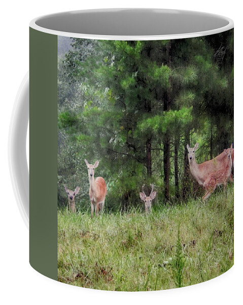 Deer Coffee Mug featuring the photograph I've Been Spotted by Michael Frank