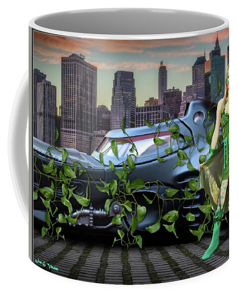 Cosplay Coffee Mug featuring the photograph Ivy Held Batmobile by Jon Volden
