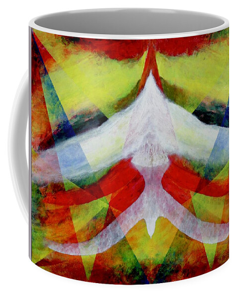Jacob's Ladder Jacob Abstract Allegory Bible God Angel Ascend Descend Church Coffee Mug featuring the painting Jacob's Ladder by Thomas Santosusso