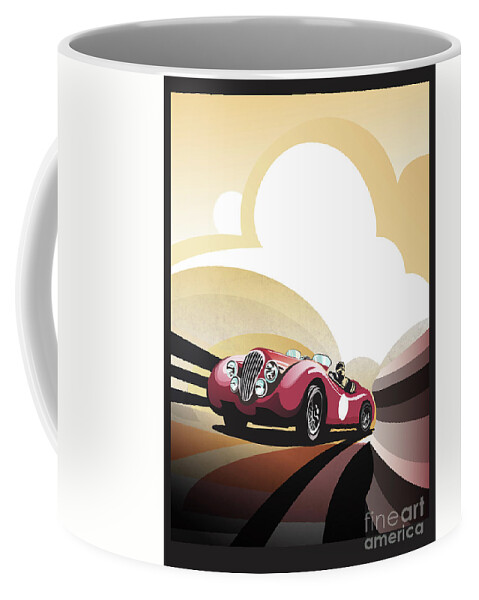 Classic Car Coffee Mug featuring the painting Jaguar XK 120 by Sassan Filsoof
