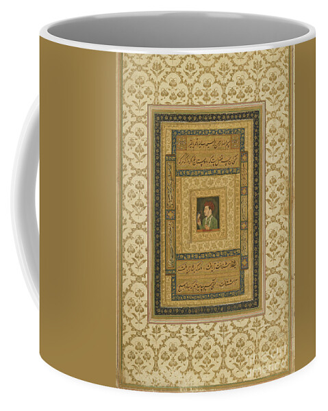 India Coffee Mug featuring the painting Jahangir Holding A Picture Of The Madonna, Inscribed In Persian: Jahangir Shah, Moghul, 1620 by Indian School
