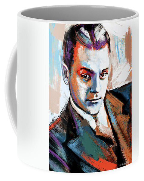 James Coffee Mug featuring the painting James Cagney painting by Stars on Art