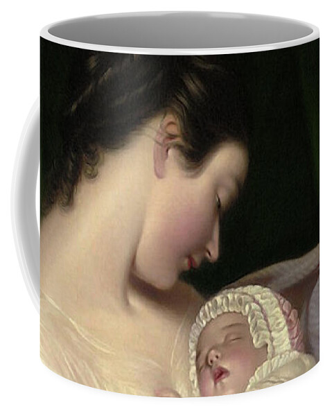 Elizabeth Sant Coffee Mug featuring the painting James Sant's Wife Elizabeth With Their Daughter Mary Edith by James Sant by Rolando Burbon