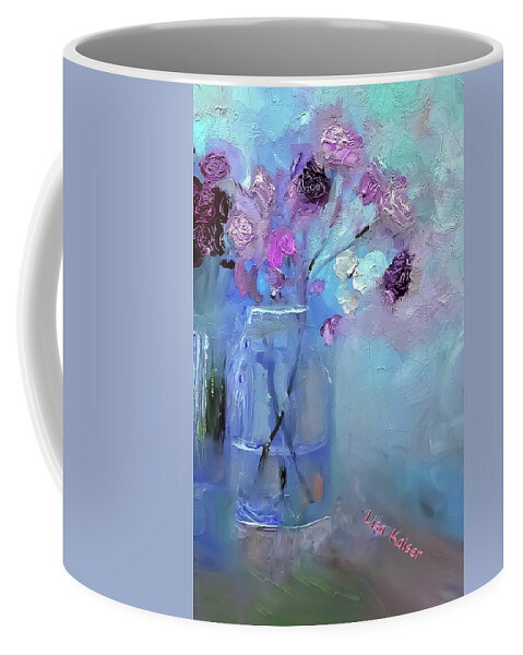 January Coffee Mug featuring the digital art January Carnations Painting by Lisa Kaiser