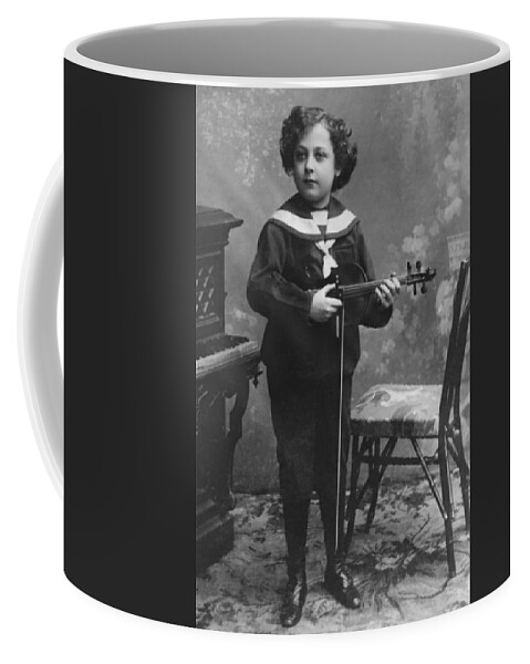 Vilna Coffee Mug featuring the painting Jascha Heifitz, Jewish Child Prodigy Violinist by 