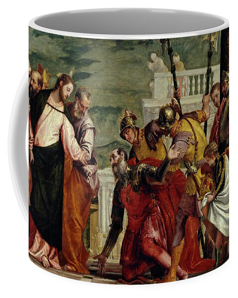 Jesus And The Centurion Coffee Mug featuring the painting 'Jesus and the Centurion', ca. 1571, Italian School, Oil on canvas, 192 cm x 29... by Paolo Veronese -1528-1588-