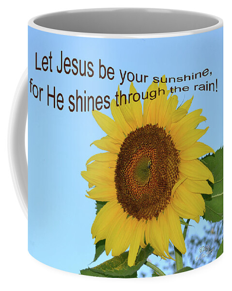Nikonnew Coffee Mug featuring the mixed media Jesus Sunshine by Lori Tondini