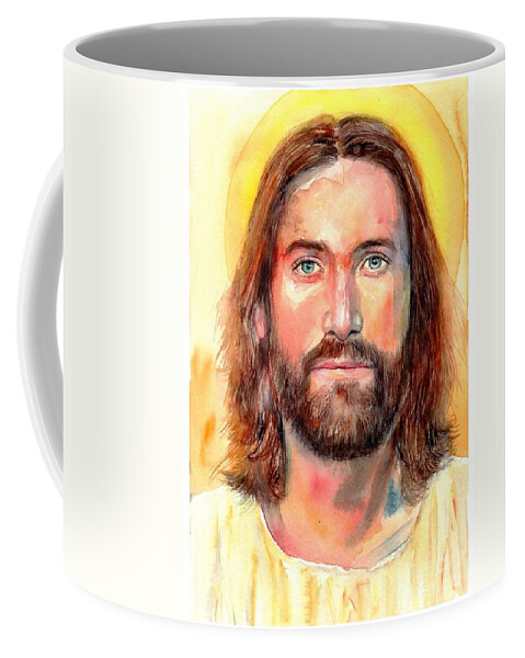 Jesus Coffee Mug featuring the painting Jesus The Savior by Suzann Sines