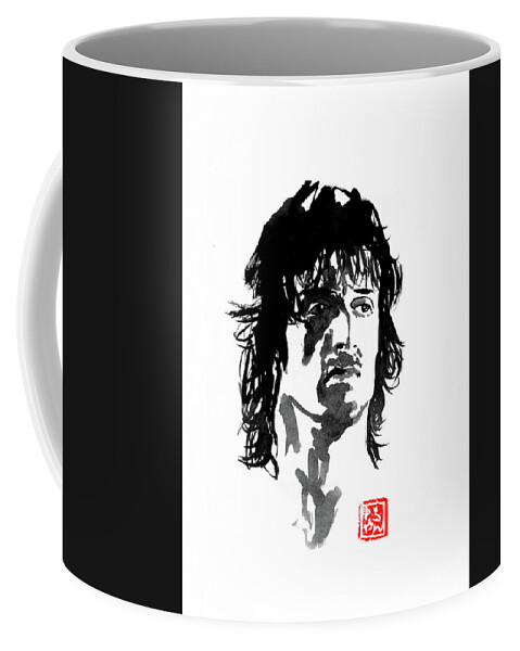 Rambo Coffee Mug featuring the painting John Rambo by Pechane Sumie