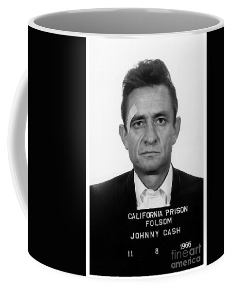 #faatoppicks Coffee Mug featuring the photograph Johnny Cash Mugshot by Jon Neidert