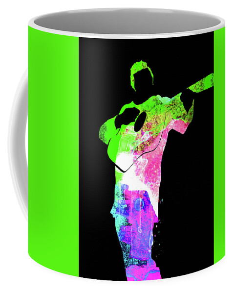 Johnny Cash Coffee Mug featuring the mixed media Johnny Watercolor II by Naxart Studio