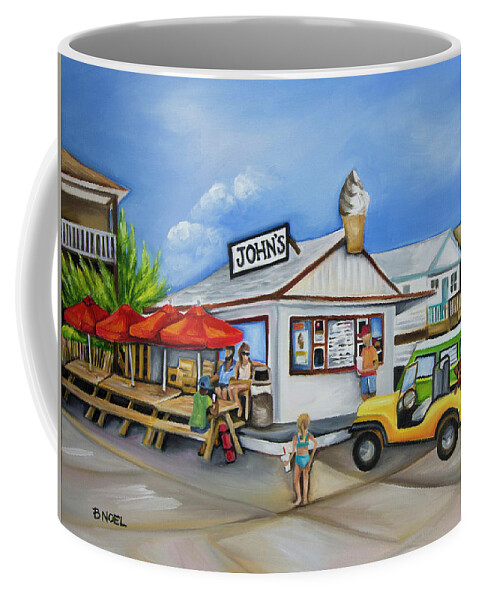 John's Drive In Coffee Mug featuring the painting John's Drive In by Barbara Noel