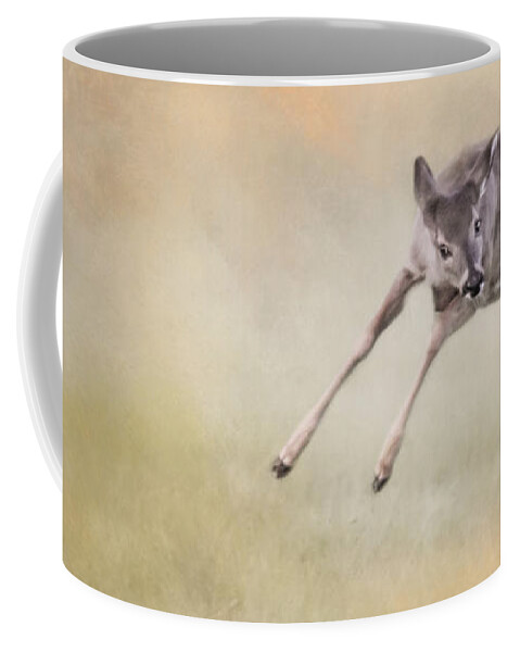 Deer Coffee Mug featuring the photograph Joyful Little Fawn 1 by Jai Johnson