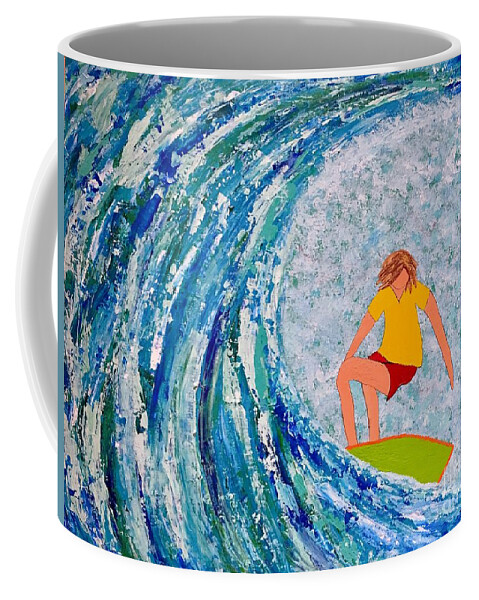 Surfing Coffee Mug featuring the painting Jubilance by Denise Railey