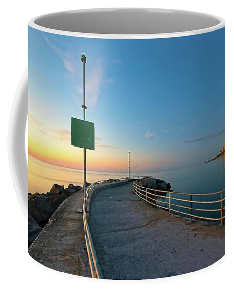 Nature Coffee Mug featuring the photograph Jupiter Inlet Jetty Looking South by Steve DaPonte