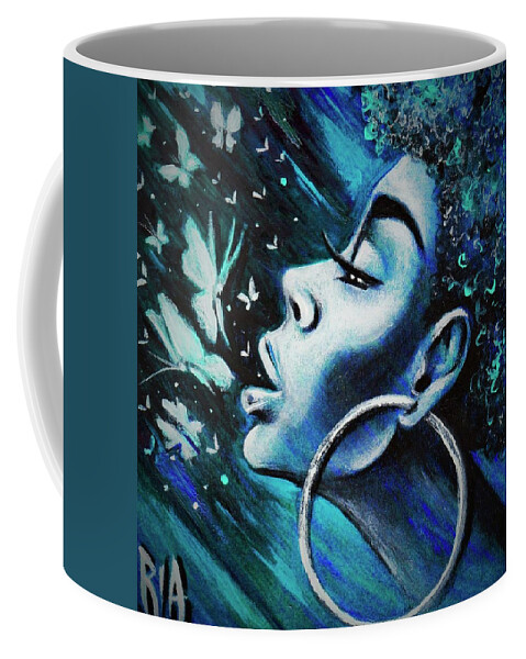 Artbyria Coffee Mug featuring the drawing Just Breathe by Artist RiA