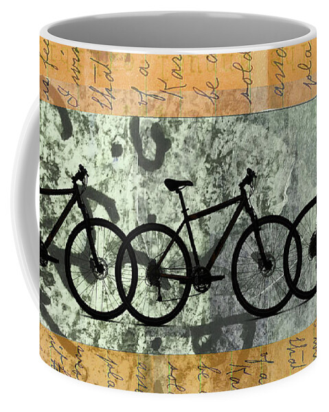 Bicycle Coffee Mug featuring the mixed media Just Ride by Nancy Merkle