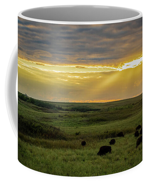 Jay Stockhaus Coffee Mug featuring the photograph Kansas Flint Hills Sunset by Jay Stockhaus