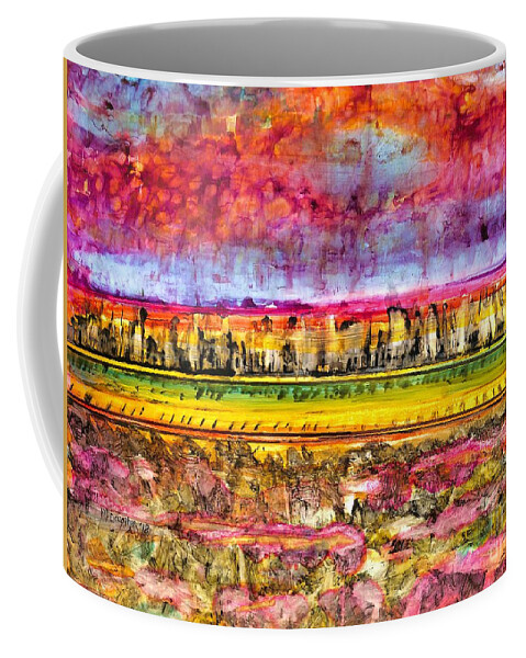 Abstract Coffee Mug featuring the painting Kansas Plains Abstract Painting by Patty Donoghue