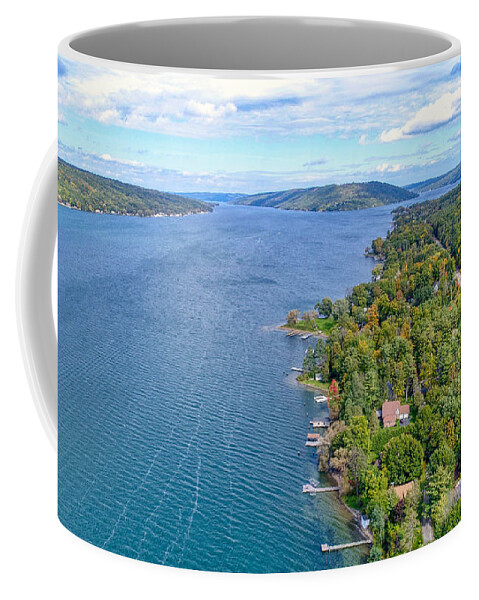 Finger Lakes Coffee Mug featuring the photograph Keuka Center Point by Anthony Giammarino