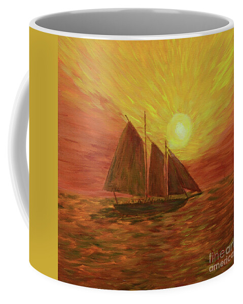 Sailing Coffee Mug featuring the painting Key West Sailing by Aicy Karbstein