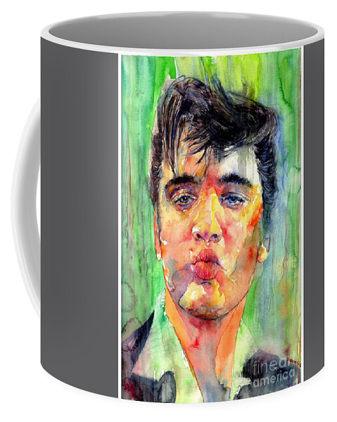 Elvis Coffee Mug featuring the painting Kisses From Elvis by Suzann Sines