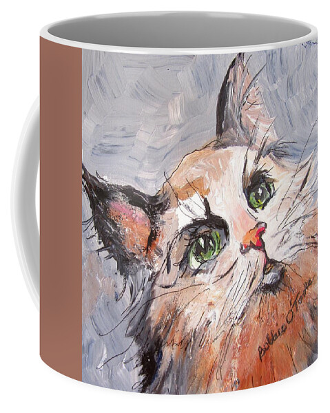 Kitty Coffee Mug featuring the painting Kittywampuss by Barbara O'Toole