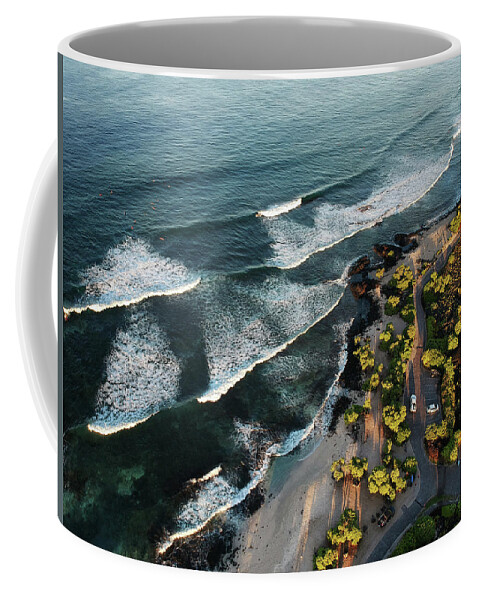 Surf Coffee Mug featuring the photograph Kohanaiki Sets by Christopher Johnson