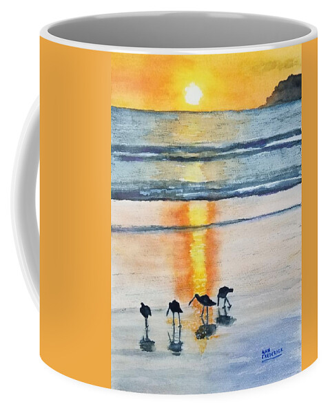 Sunset Coffee Mug featuring the painting Coronado Sunset by Ann Frederick