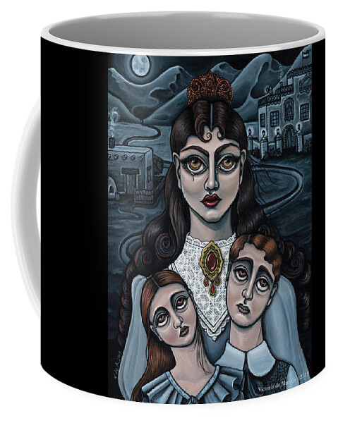 La Llorona Coffee Mug featuring the painting La Llorona by Victoria De Almeida