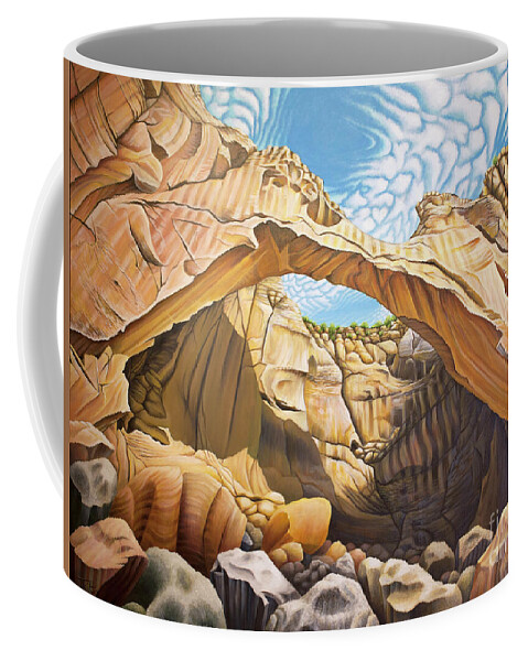 La Vantana Coffee Mug featuring the painting La Vantana natural Arch by Tish Wynne
