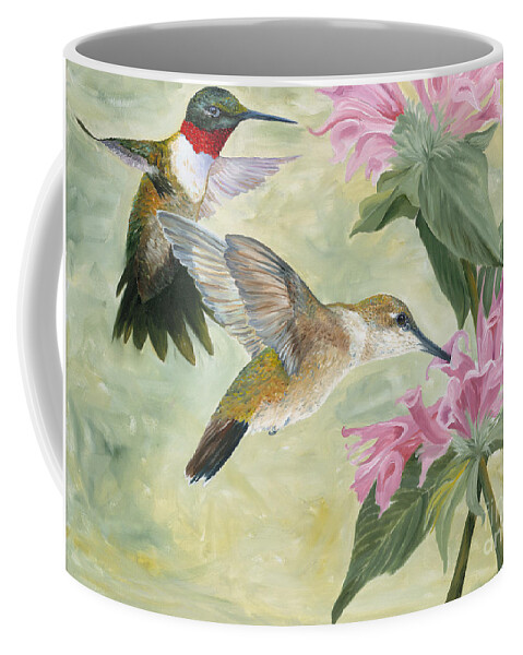 Hummingbird Coffee Mug featuring the painting Ladies First by Lance Crumley