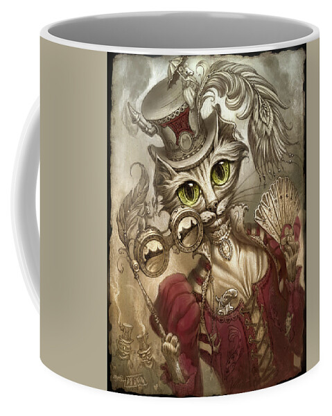 Steampunk Coffee Mug featuring the painting Lady Steam by Jeff Haynie