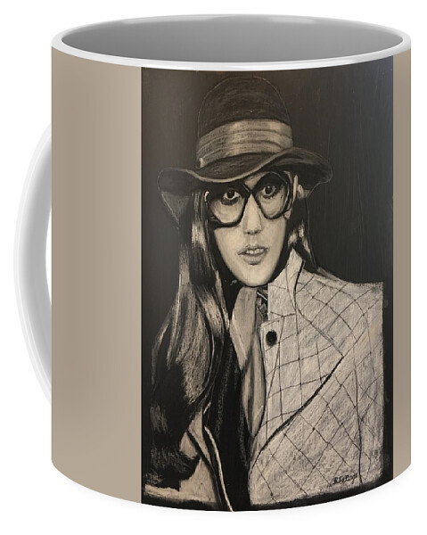 Lady Coffee Mug featuring the pastel Lady with a Hat by Richard Le Page