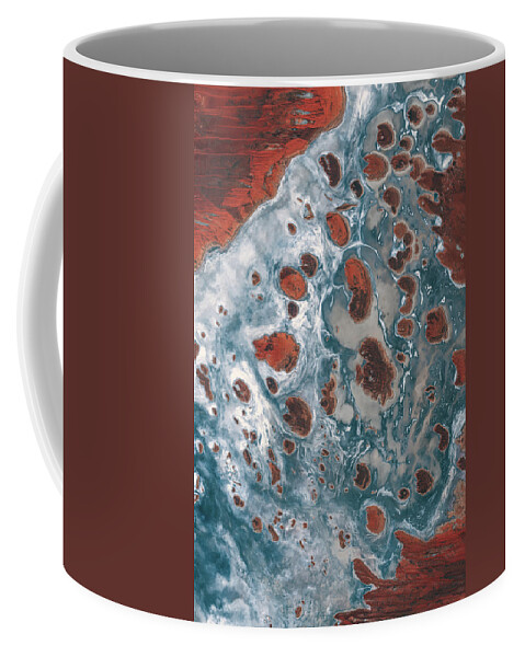 Satellite Image Coffee Mug featuring the digital art Lake Mackay from space #3 by Christian Pauschert