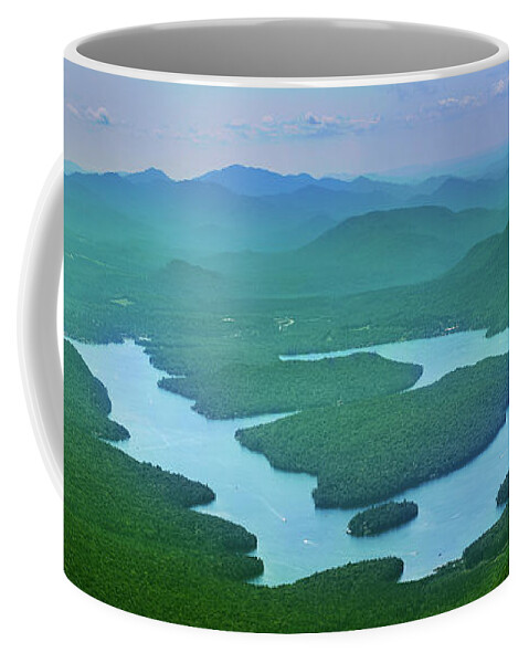 Whiteface Mountain Lake Placid New York New York Country Road Home Vacation Green Hill Winter Olympic Sports Landscapes Nature Wall Coffee Mug featuring the photograph Lake Placid, New York by Paul Ge