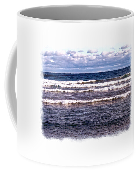 Lake Superior Coffee Mug featuring the digital art Lake Superior Horizon by Phil Perkins