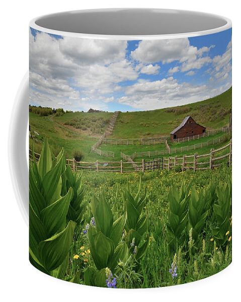 Colorado Coffee Mug featuring the photograph Last Dollar Road Ranch Scene by Ray Mathis