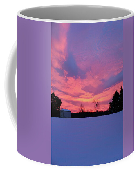 Winter Coffee Mug featuring the photograph Later One Snowy Morning by M E